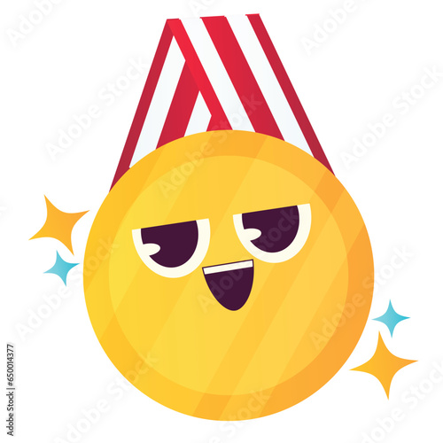 Gold Medal Playful Brush Style Illustration | Cute Education Sticker