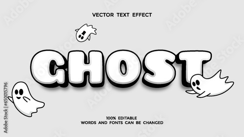 white ghost editable text effect