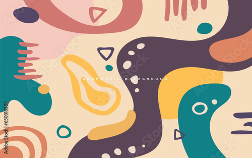 Abstract geometric painting art style background vector