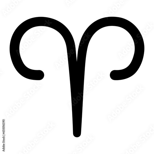 Aries, zodiac sign icon. Vector simple black outline icon.