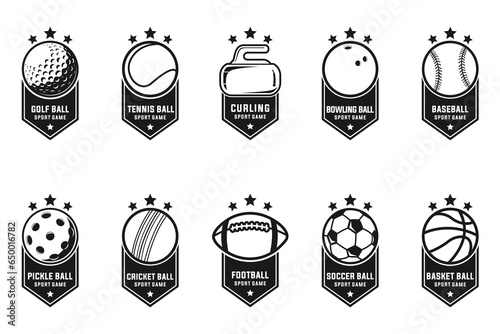 sport banner collection vector graphic template with ribbon tag illustration set for sport club.