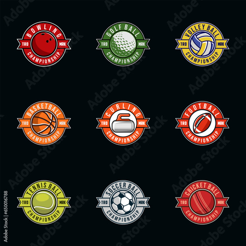 sport badge collection vector graphic template illustration set for sport club.
