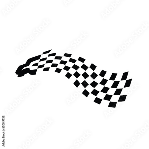 racing flag with checkered head horse flag