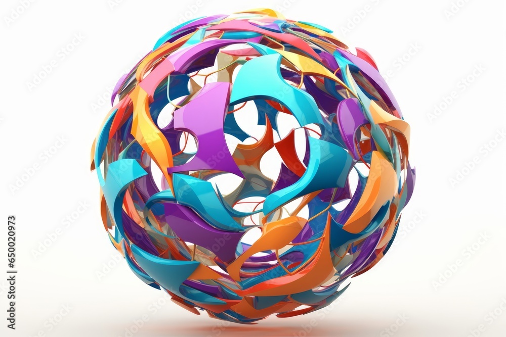 Abstract colorful sphere, 3d render, Generative AI Abstract colorful sphere, 3d render, Generative AI