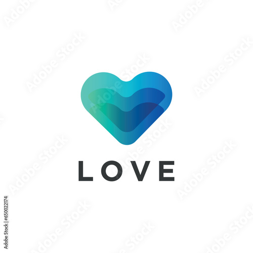 heart logo vector with splash effect in colorful design art