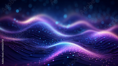 Modern digital abstract futuristic technology wave background. Concept for neural network, big data, communication, data stream, cyber data flow, supercomputer, cloud computing. Generative AI