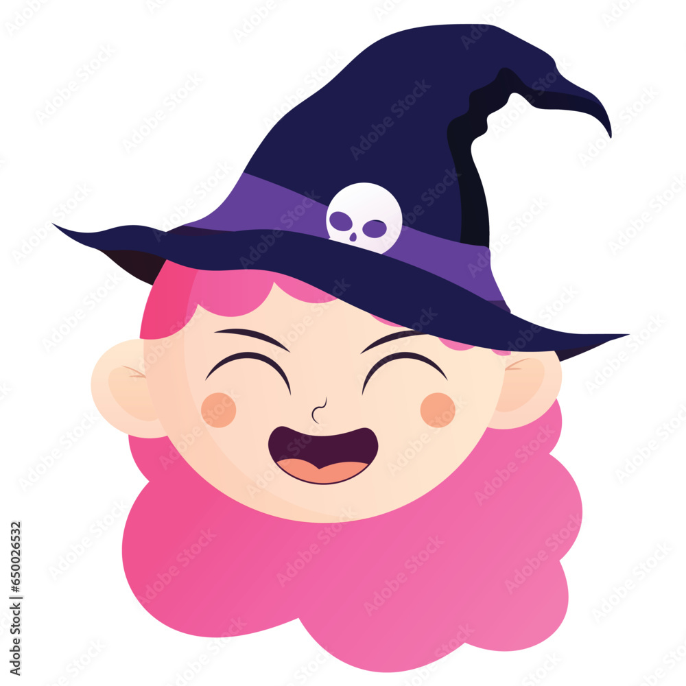 Smiling Witch Head With Hat | Halloween Sticker