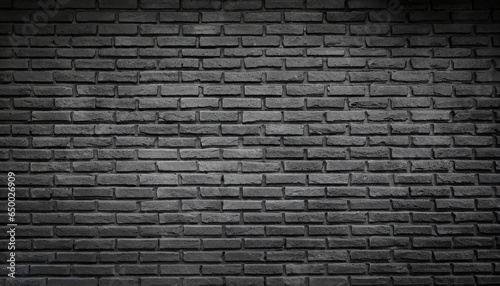 Abstract dark brick wall texture background pattern, Wall brick surface texture. Brickwork painted of black color interior old clean concrete grid uneven, Home or office design backdrop decoration