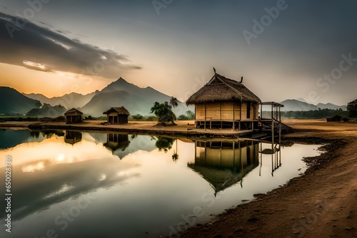 lake with hut © umair