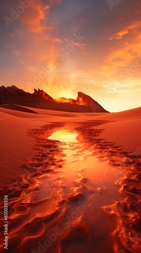 A beautiful sunset over the sand dunes