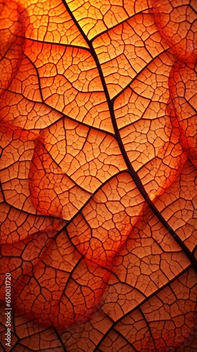 The intricate texture of a leaf up close