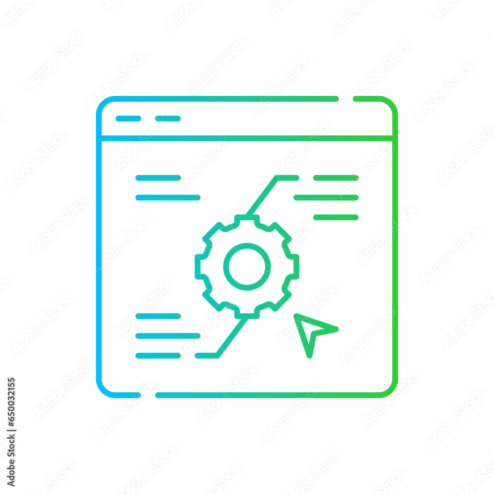 Communication project management icon with blue and green gradient outline. communication, business, connection, information, concept, network, chat. Vector illustration