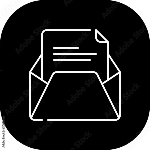 Email project management icon with black filled line outline. email, web, mail, message, internet, business, communication. Vector illustration