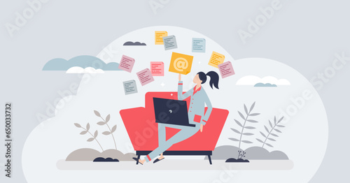 Simplifying work with more easy tasks after digitization tiny person concept. Project management with effective or productive simplification vector illustration. Effortless solution for difficult job