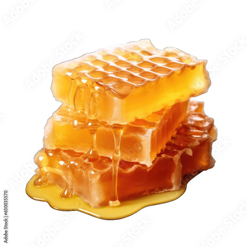 Fresh honeycomb by organic natural ingredients concept isolated on transparent background photo
