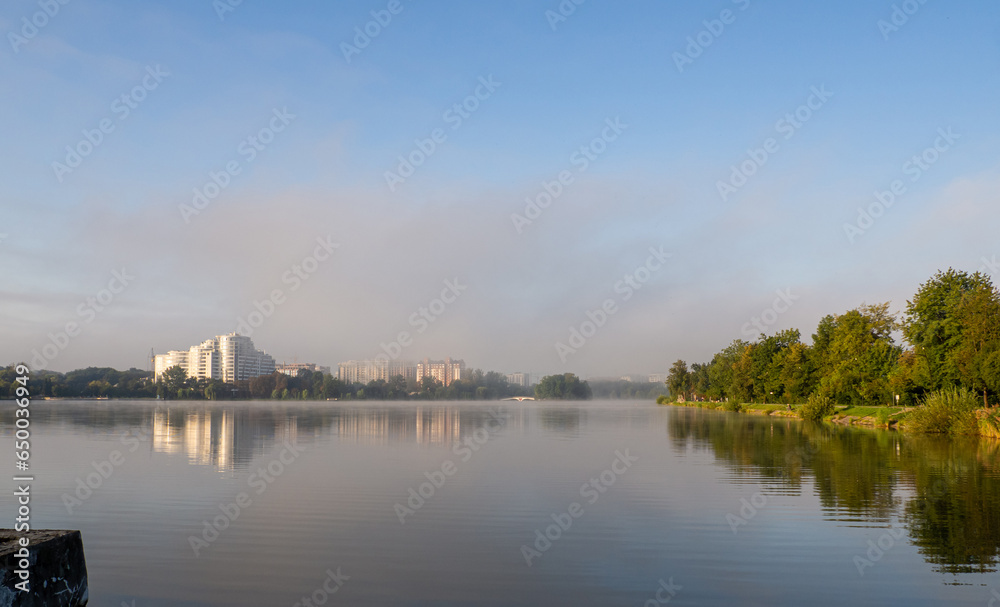 Ivano-Frankivsk lake in the morning