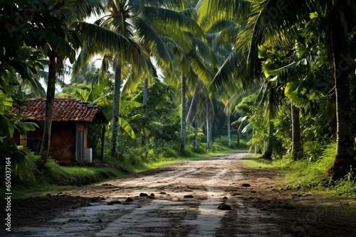 Pathway in Maragogi  Alagoas  Brazil. Generative AI