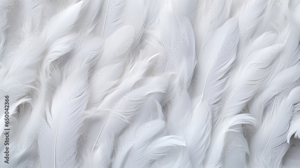 Obraz premium Full frame of white feathers.
