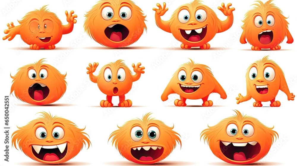 halloween pumpkin characters, orange cute monster character sheet, helloween cartoon style halloween pumpkin characters, orange cute monster character sheet, helloween cartoon style