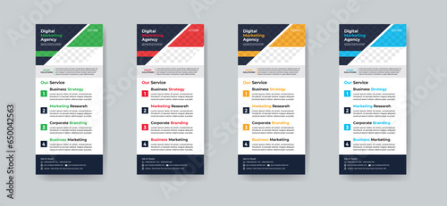 Modern creative corporate business dl flyer or rack card layout concept background flyer brochure cover template for grow up your business to the next level