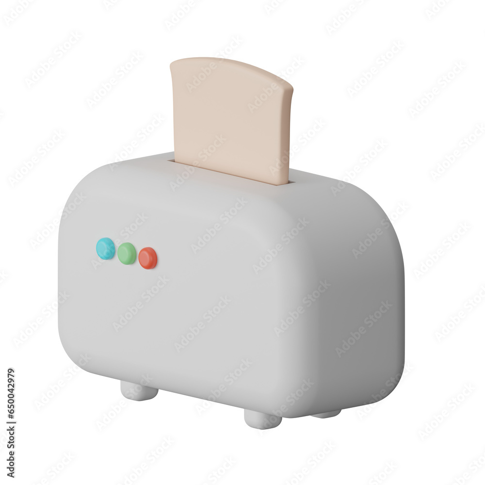 Toaster 3D Icon Illustration Toaster 3D Icon Illustration