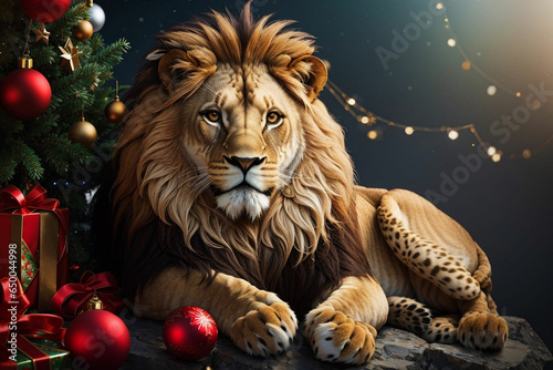 christmas lion background