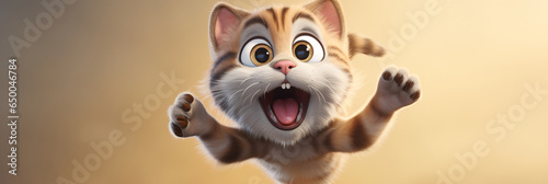 Whimsical Depiction of a Funny Cat in Cartoon Style