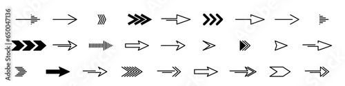 Arrow line icon set, arrows simple illustration
