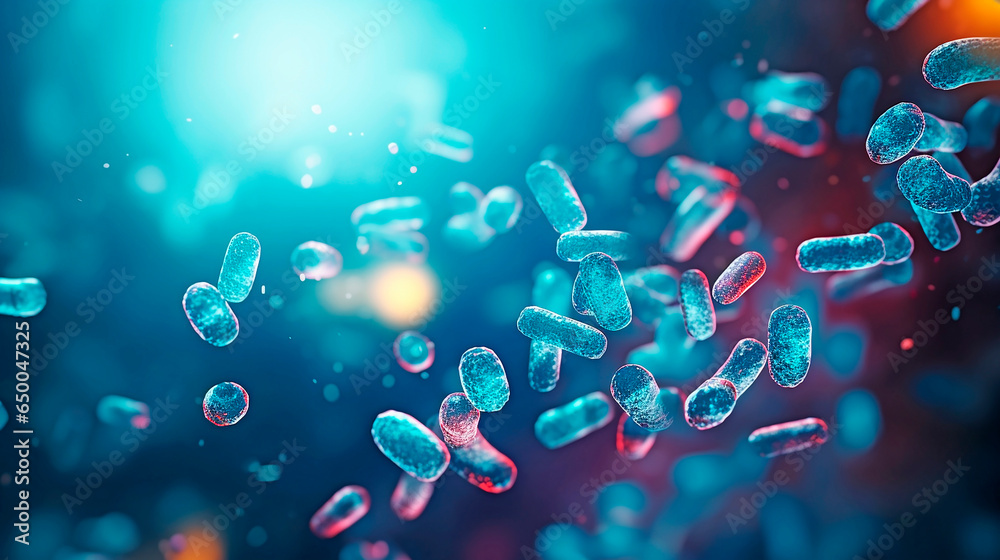 Antibiotic-resistant bacteria, the so-called Superbugs. - obrazy, fototapety, plakaty 