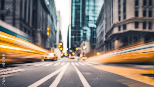 Motion blur city street with taxi © karandaev