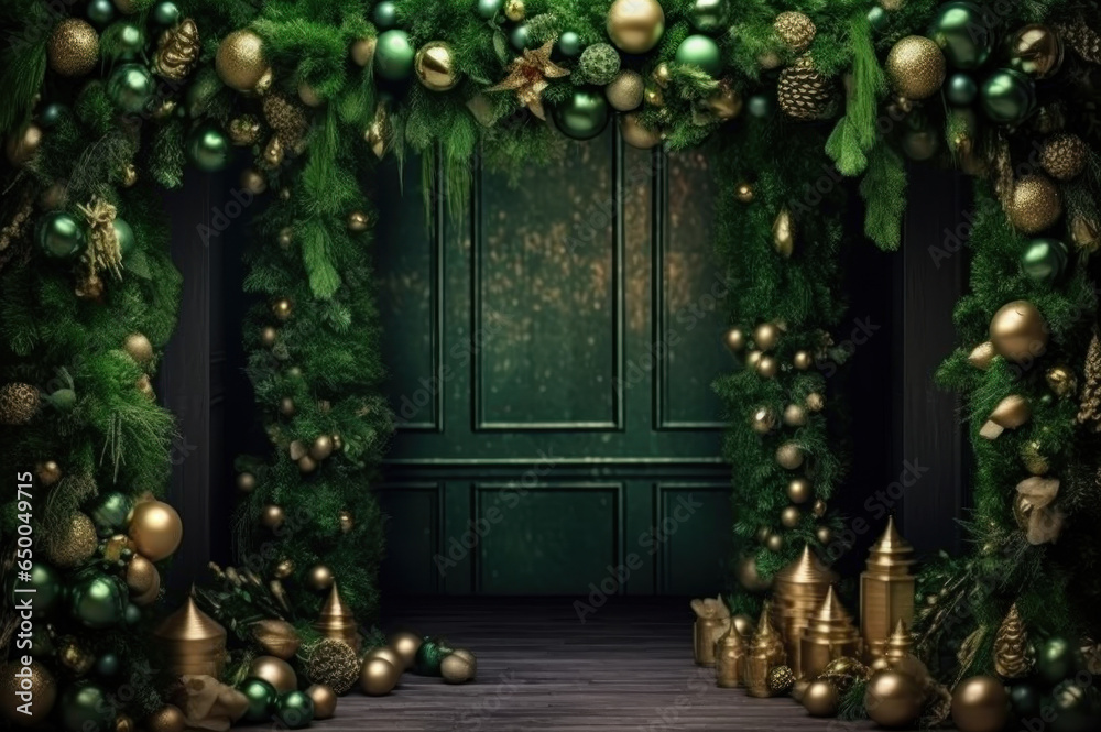 Christmas holiday backdrop for a party or special event created with Generative AI technology