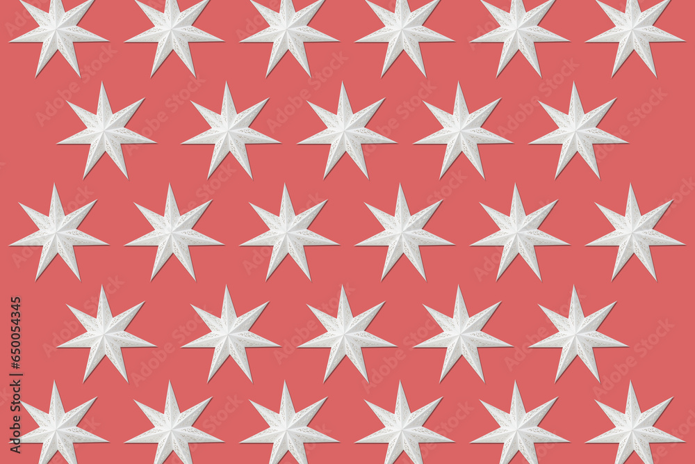 Pattern with decorative star made from paper Pattern with decorative star made from paper