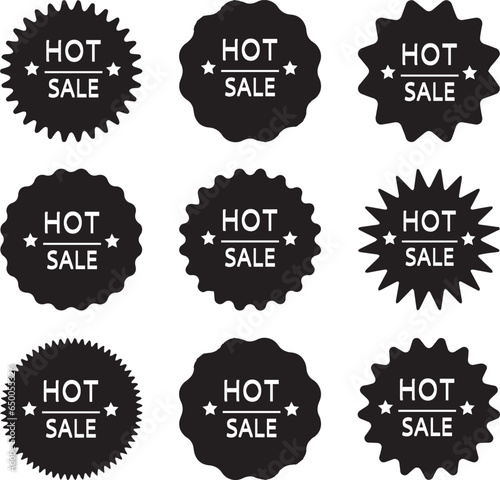 Realistic black hot sale tags vector art.