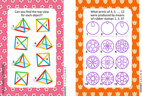 Two puzzle pages for ebooks, books, blogs, magazines, schoolboards, other media, or just for family fun. Complexity level vary. Answers included.
