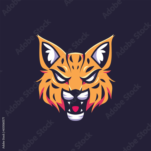 lynx mascot logo for e-sport gaming, animal mascot e-sport logo
