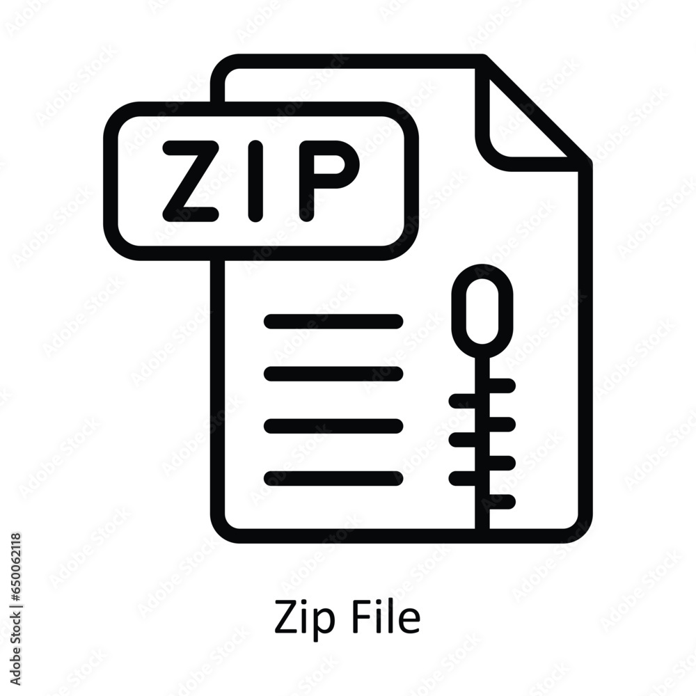 Zip File vector outline Icon Design illustration. Graphic Design Symbol on White background EPS 10 File
Zip File vector outline Icon Design illustration. Graphic Design Symbol on White background EPS 10 File