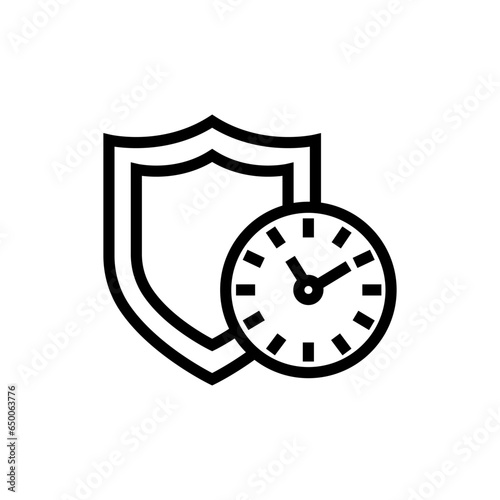 Long term protection icon. Thin linear long term protection outline icon isolated on white background from insurance collection. Line vector sign, symbol for web and mobile