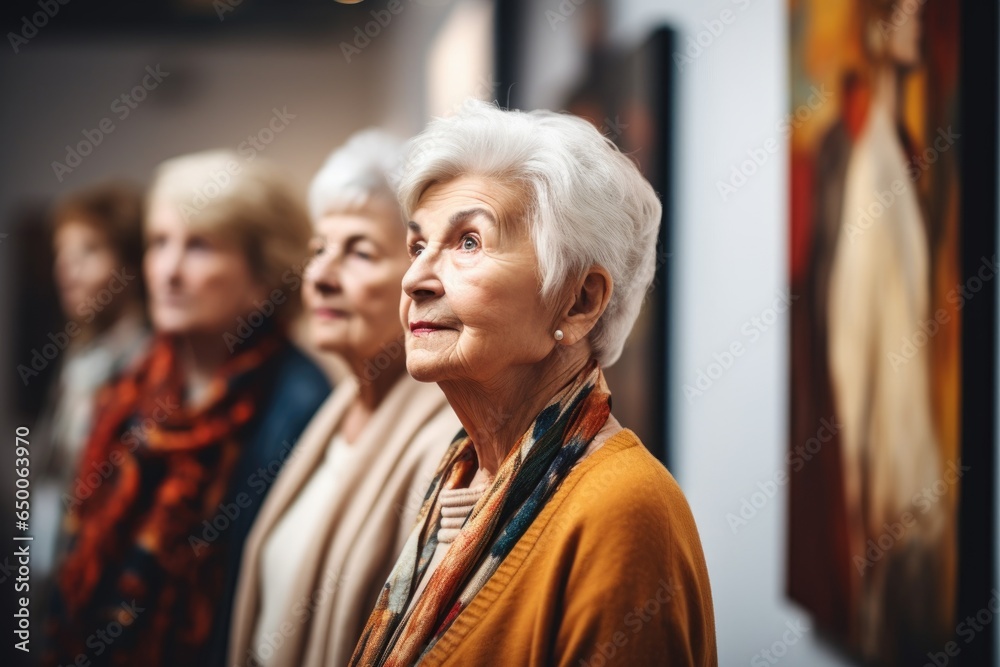 shot of a senior woman having a guided tour of an art gallery