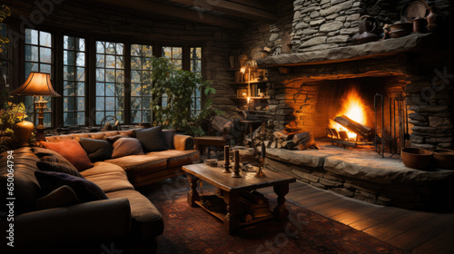Image of a Warm Hearth with Stone Surround 
