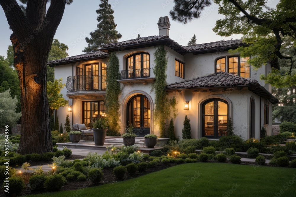 Fototapeta premium Mediterranean house exterior during summer