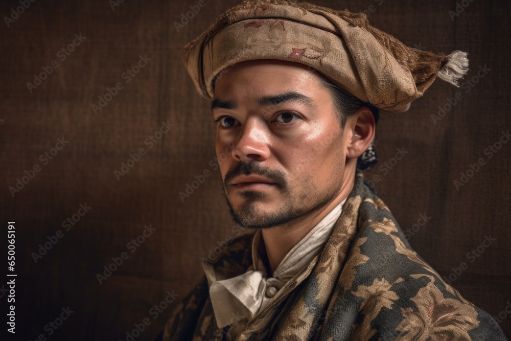 cropped shot of a man in colonial era clothing