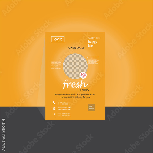 Fast Food Flyer Design Template cooking. restaurant business marketing social media post or web banner template design with abstract background, logo. . Pizza, Burger, French fries and Soda. Vector il