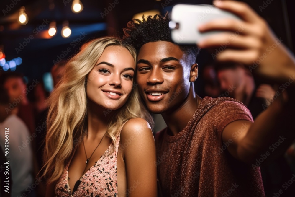 shot of a young woman taking a selfie with her dance partner