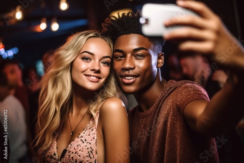 shot of a young woman taking a selfie with her dance partner