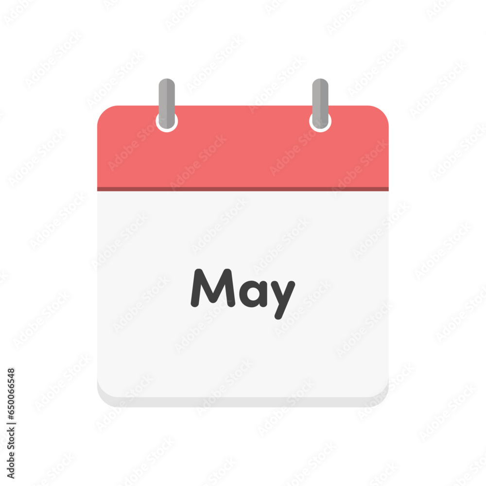 Simple flat monthly calendar icon for May Simple flat monthly calendar icon for May