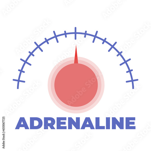 Adrenaline Level meter. Vector illustrations.