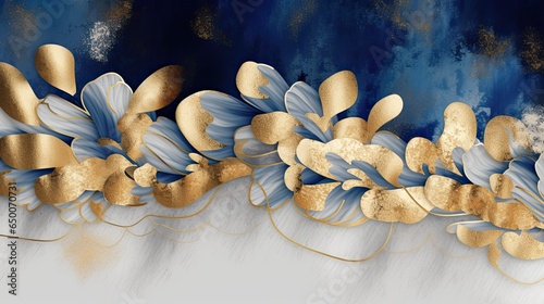 abstract background in blue. golden and white colors