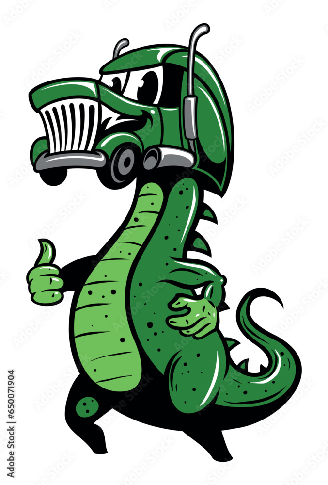 Obraz premium Cartoon style monster truck illustration. Isolated on white background.