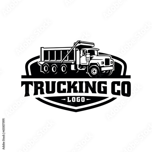 dump truck illustration logo vector