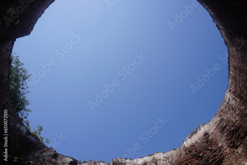 bricks castle frame the sky photo